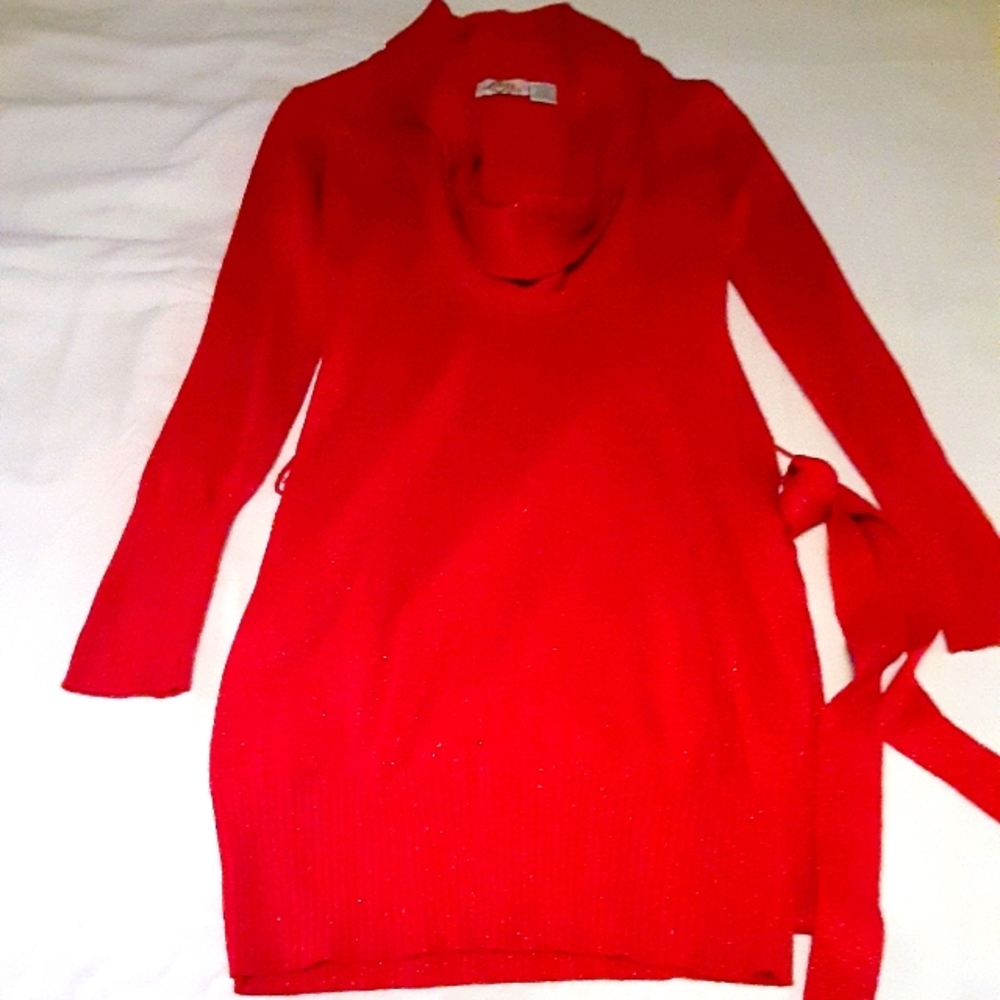 Red sweater dress